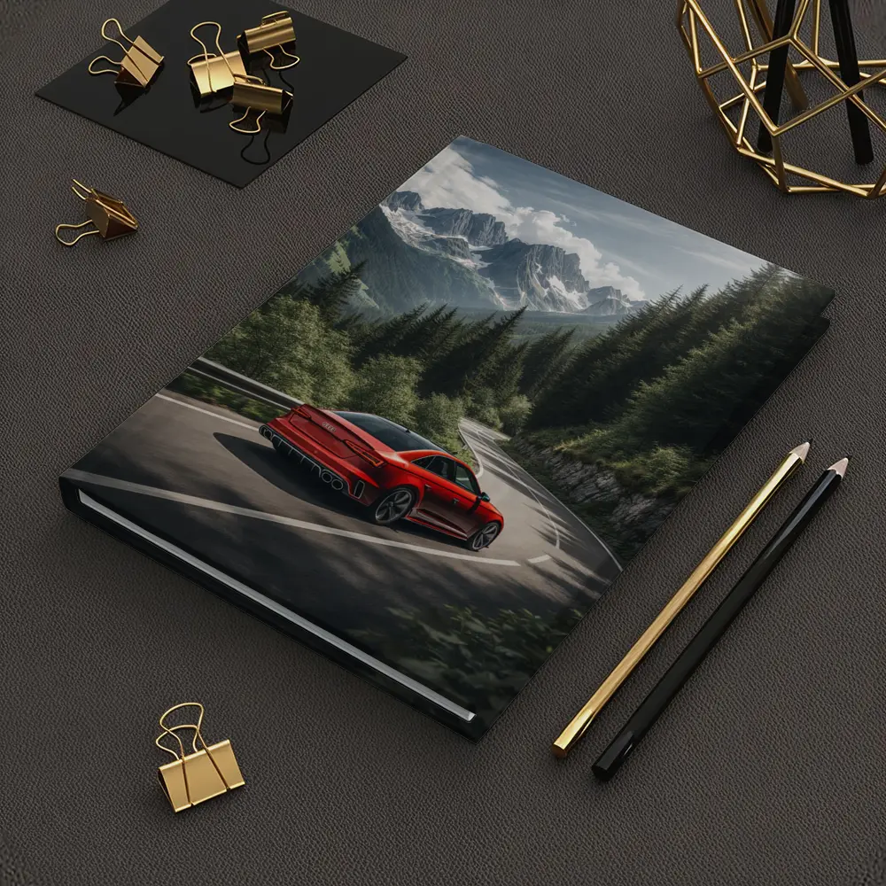 Audi RS4 Red Sedan Mountain Forest Road – Notebooks