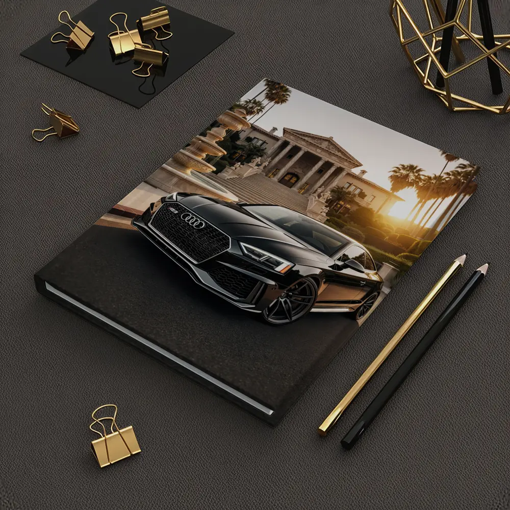 Audi RS5 Black Coupe Mansion Sunset – Notebooks