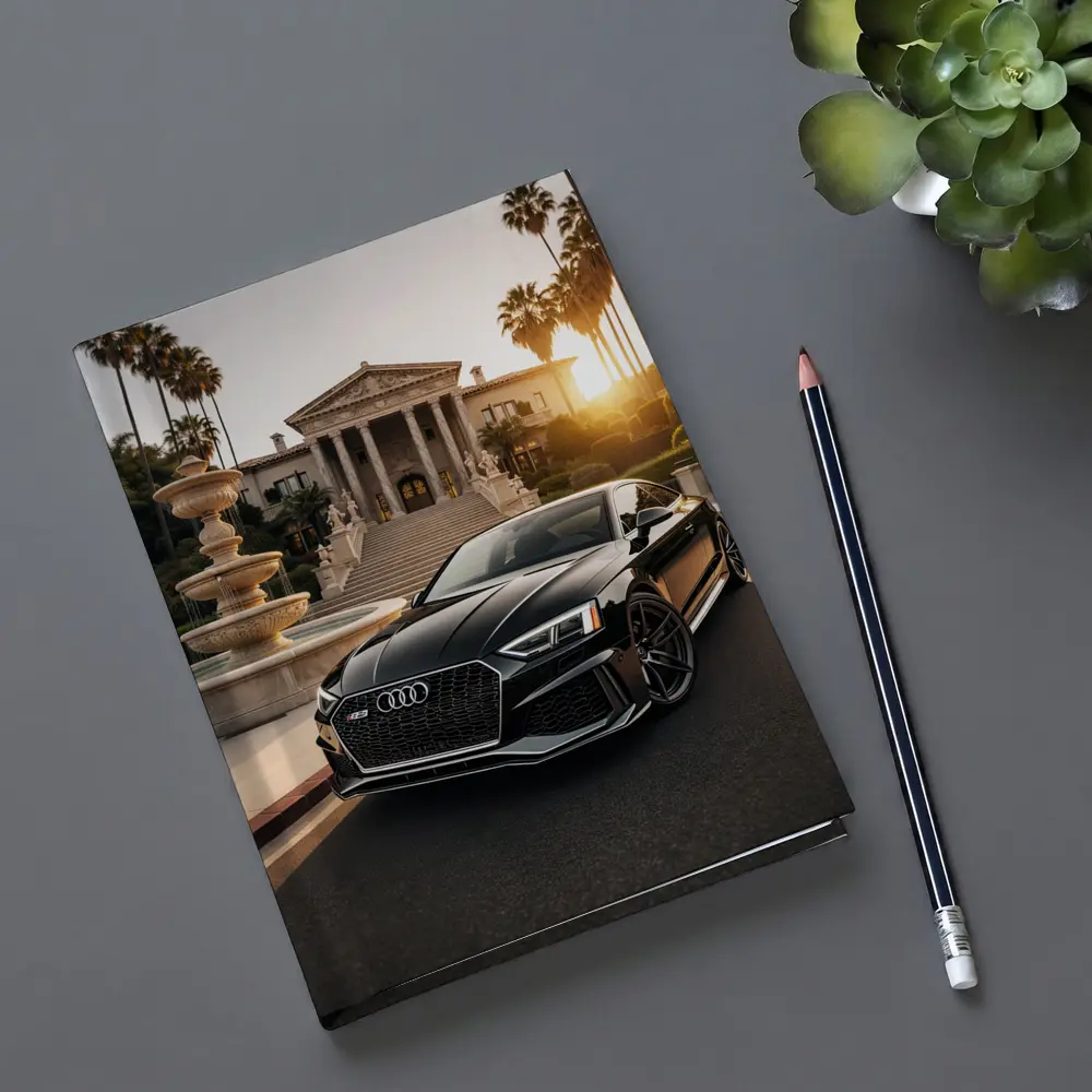 Audi RS5 Black Coupe Mansion Sunset – Notebooks
