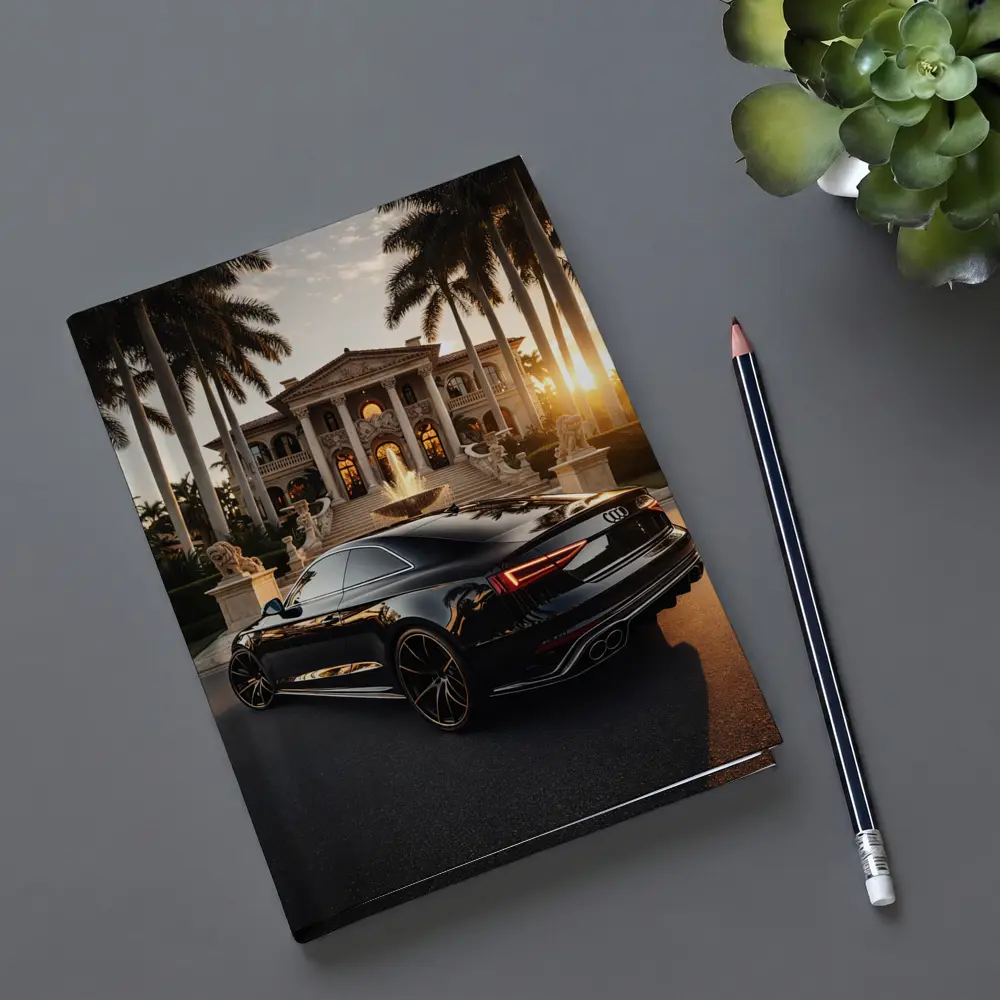 Audi RS5 Black Coupe Luxury Mansion Sunset – Notebooks