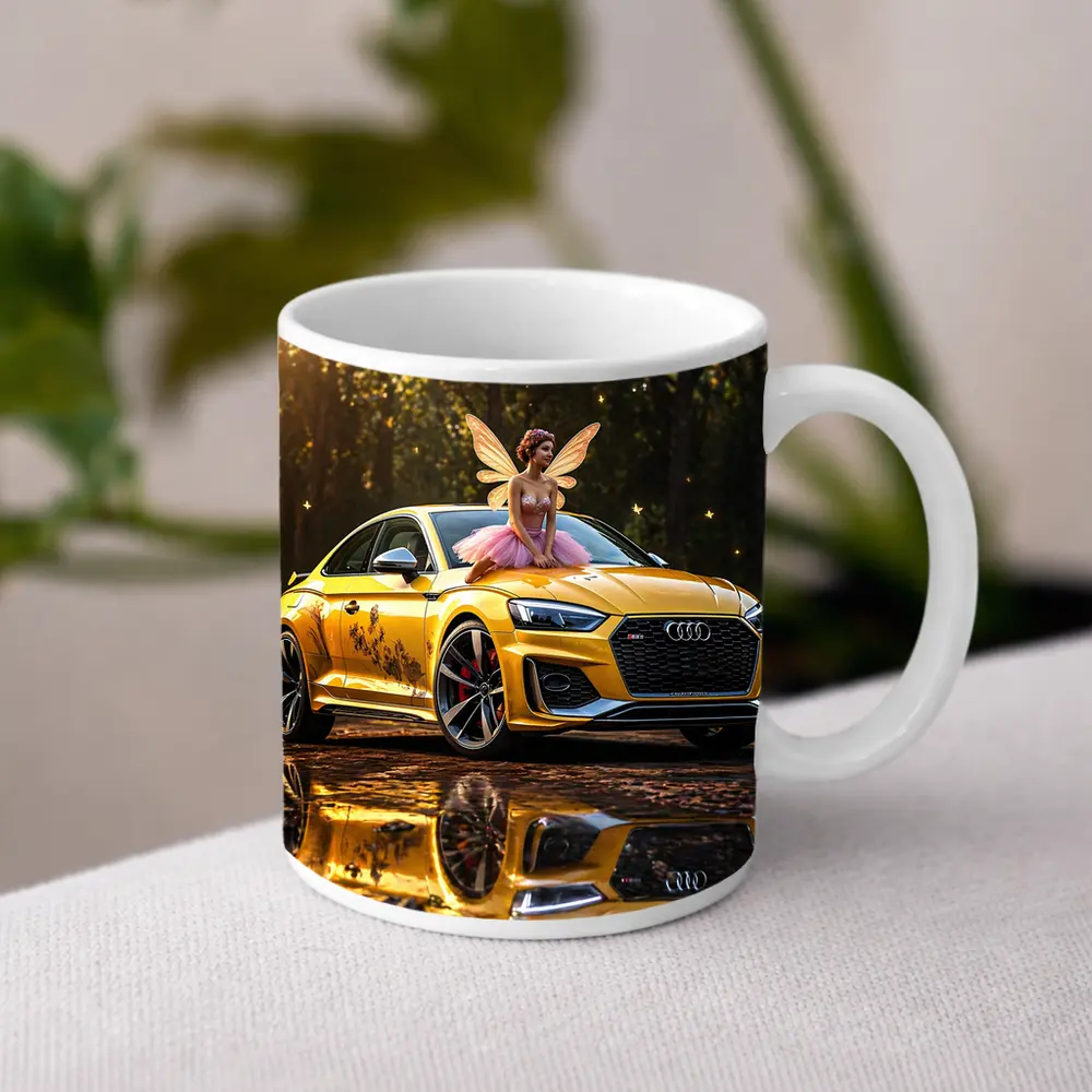 Audi RS5 Yellow Fairy Forest Setting – Mugs