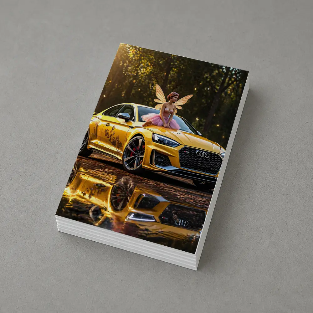 Audi RS5 Yellow Fairy Forest Setting – Postcards
