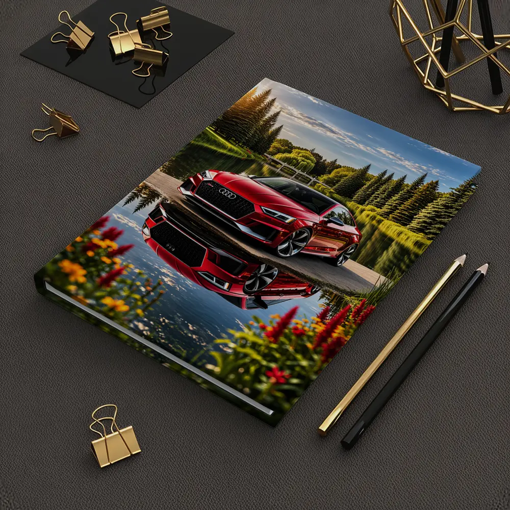 Audi RS5 Red Coupe Lakeside Park Setting – Notebooks