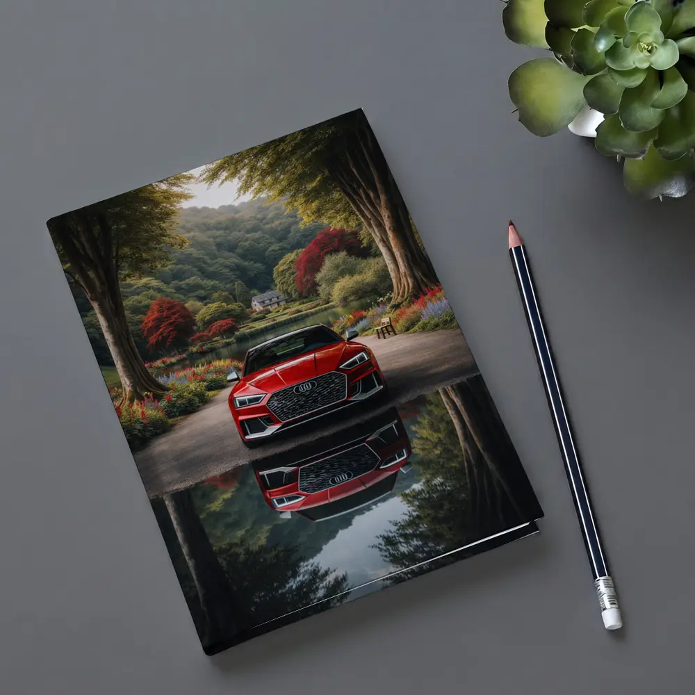 Audi RS5 Parked By Scenic Forest Lake – Notebooks