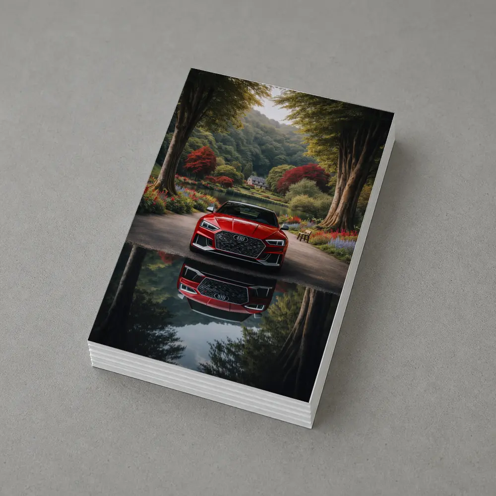 Audi RS5 Parked By Scenic Forest Lake – Postcards