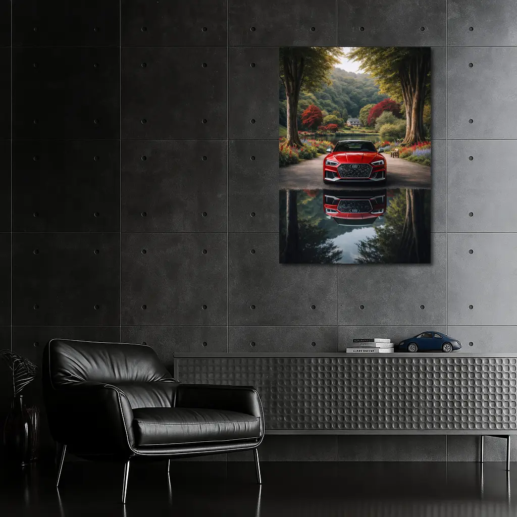 Audi RS5 Parked By Scenic Forest Lake – Wall Art