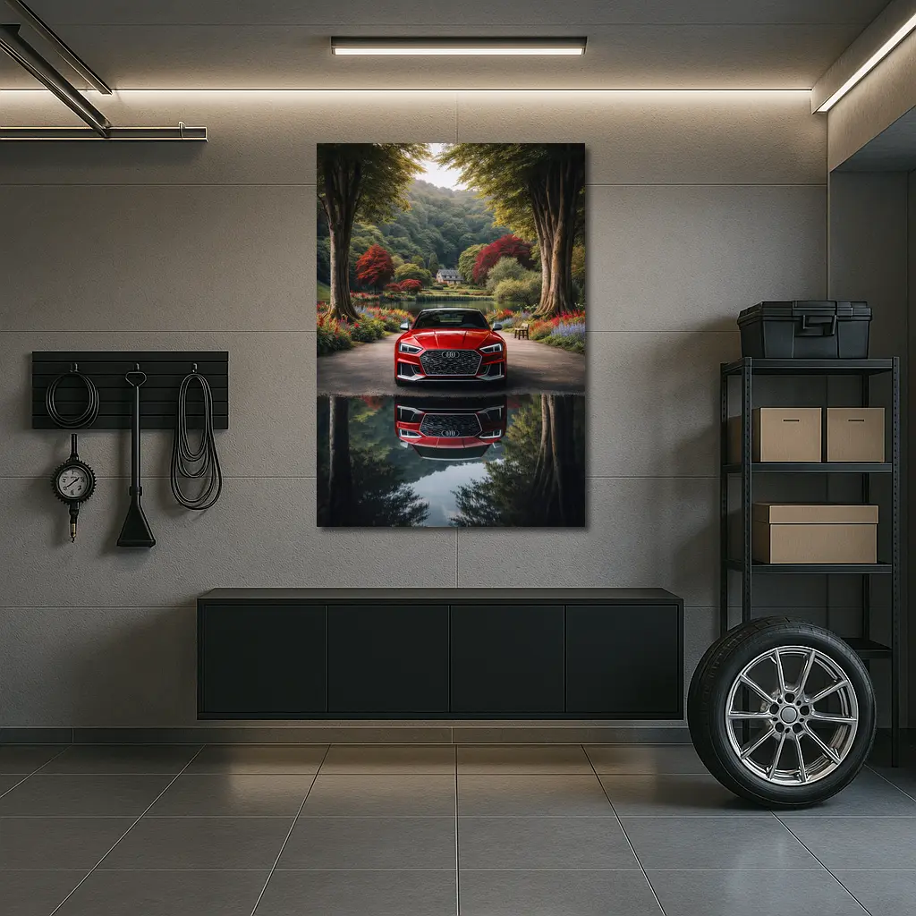 Audi RS5 Parked By Scenic Forest Lake – Wall Art