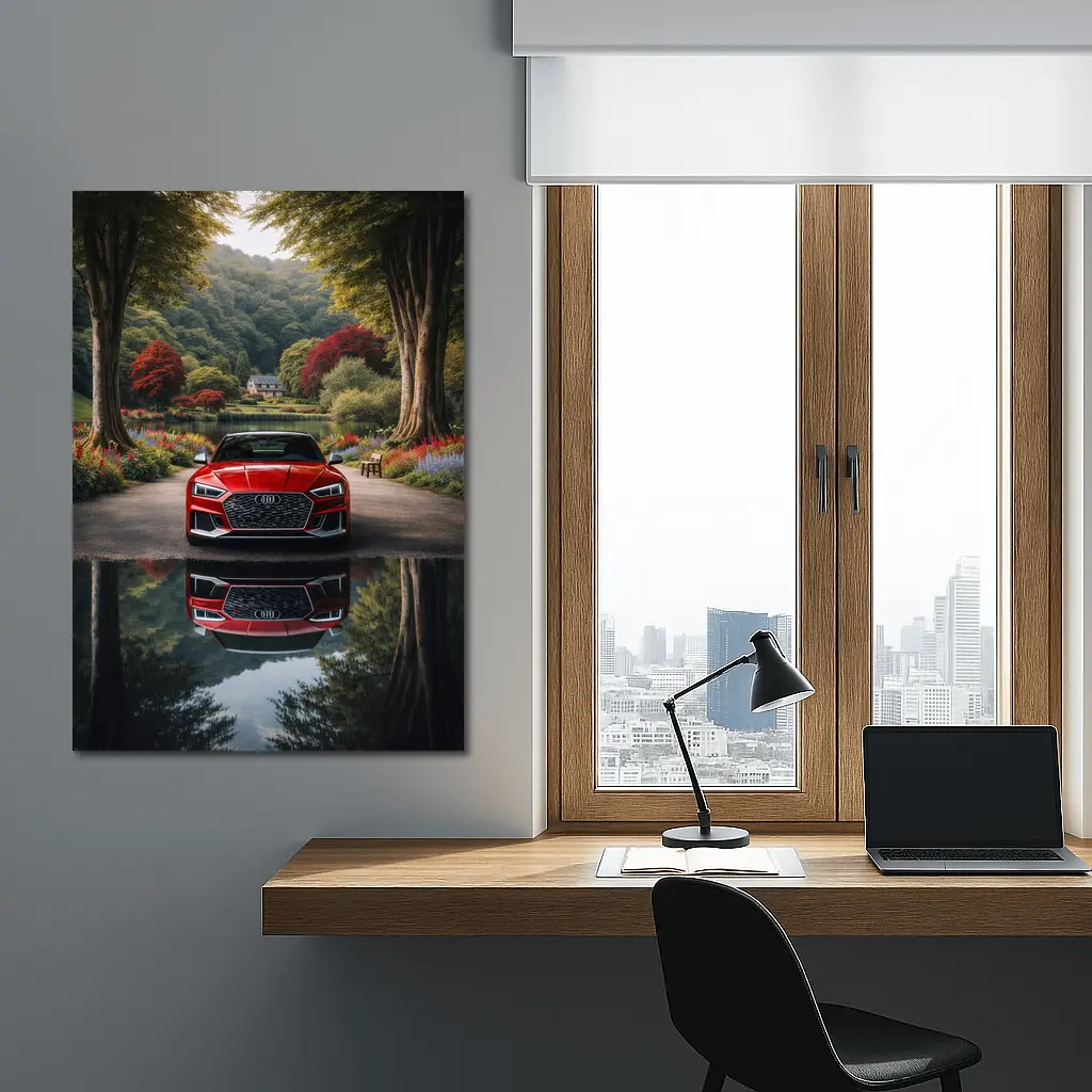 Audi RS5 Parked By Scenic Forest Lake – Wall Art