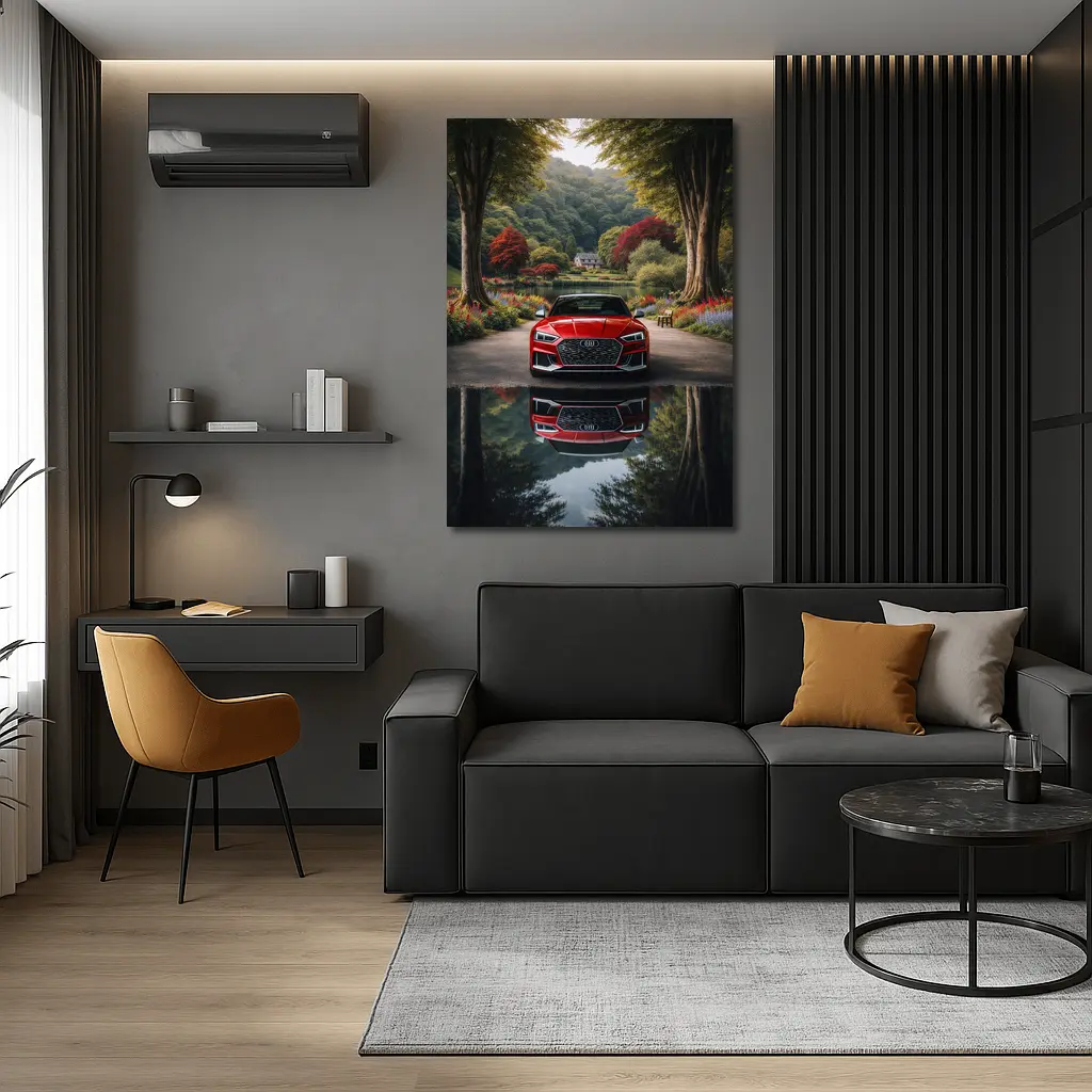 Audi RS5 Parked By Scenic Forest Lake – Wall Art
