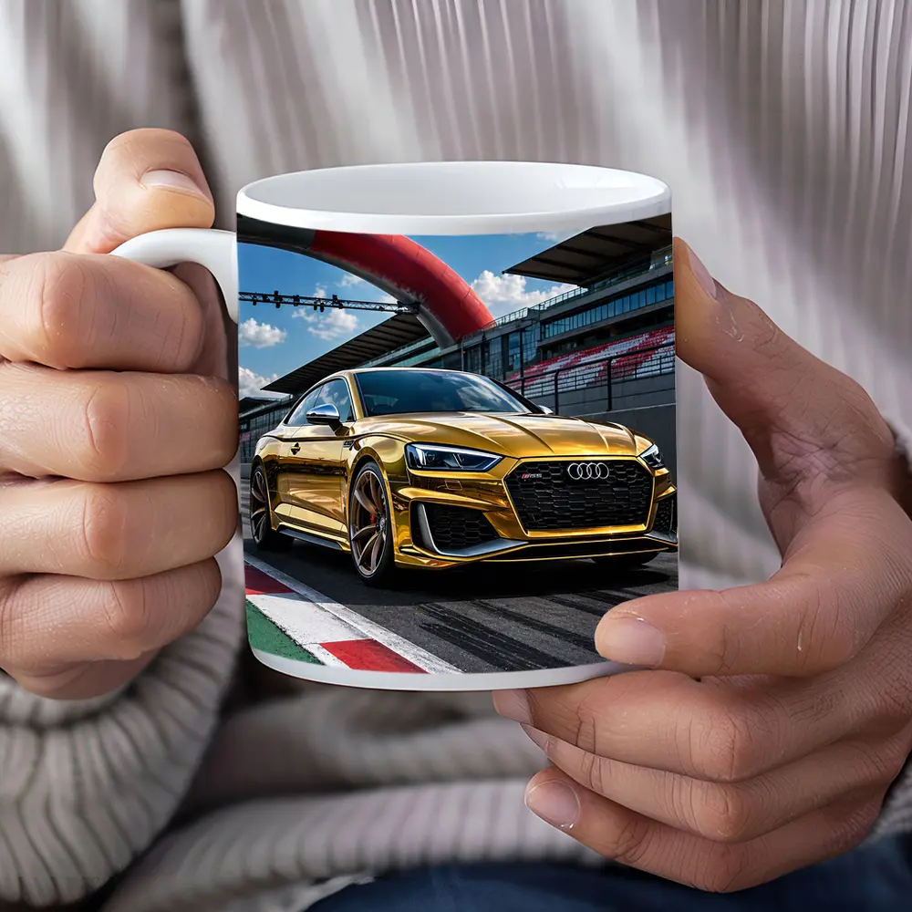 Audi RS5 Gold on Race Track – Mugs