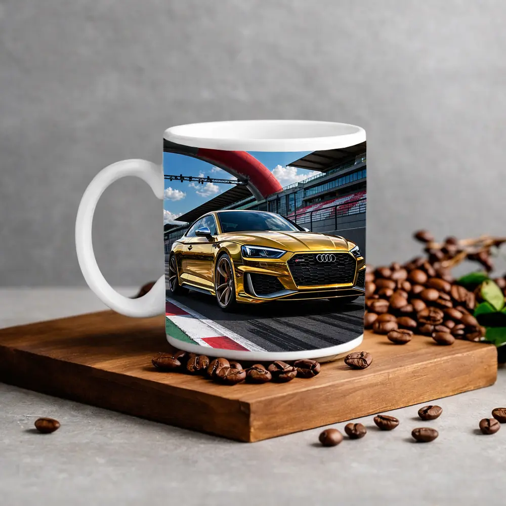Audi RS5 Gold on Race Track – Mugs