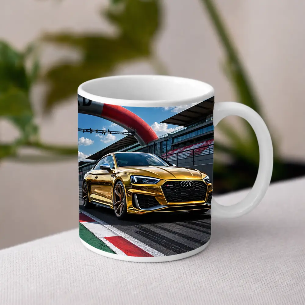 Audi RS5 Gold on Race Track – Mugs