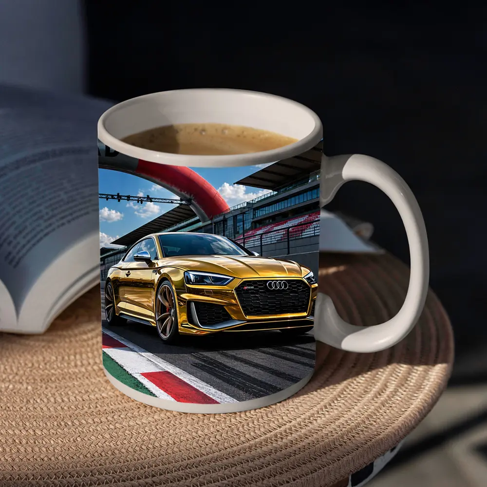 Audi RS5 Gold on Race Track – Mugs