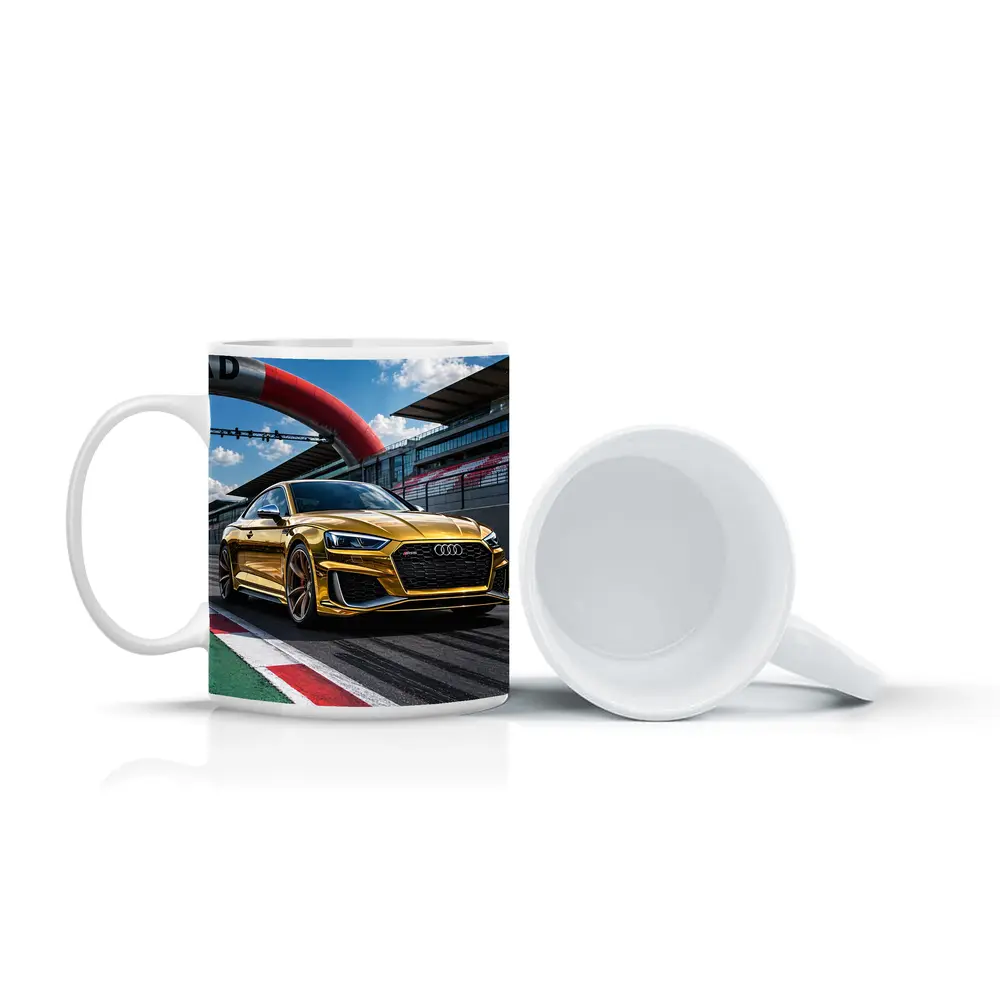Audi RS5 Gold on Race Track – Mugs