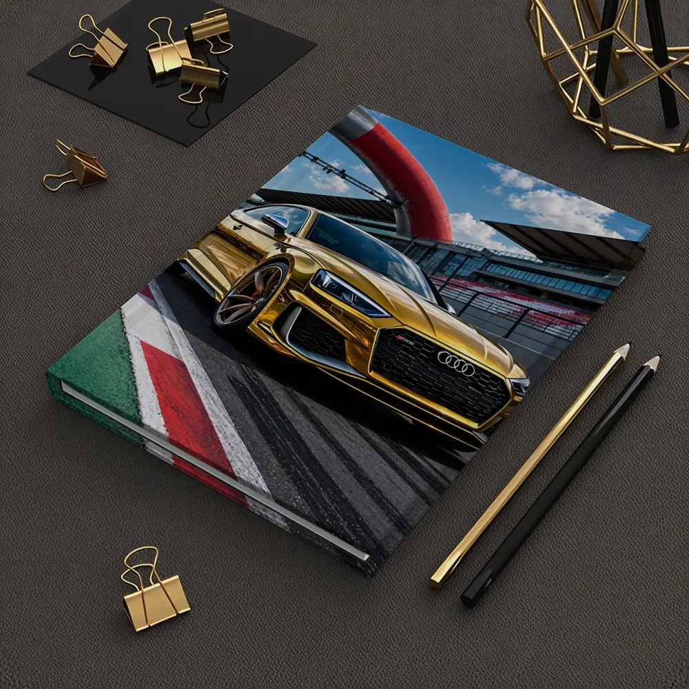 Audi RS5 Gold on Race Track – Notebooks