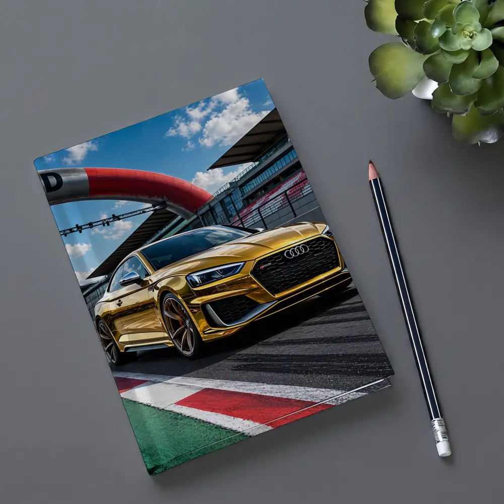 Audi RS5 Gold on Race Track – Notebooks