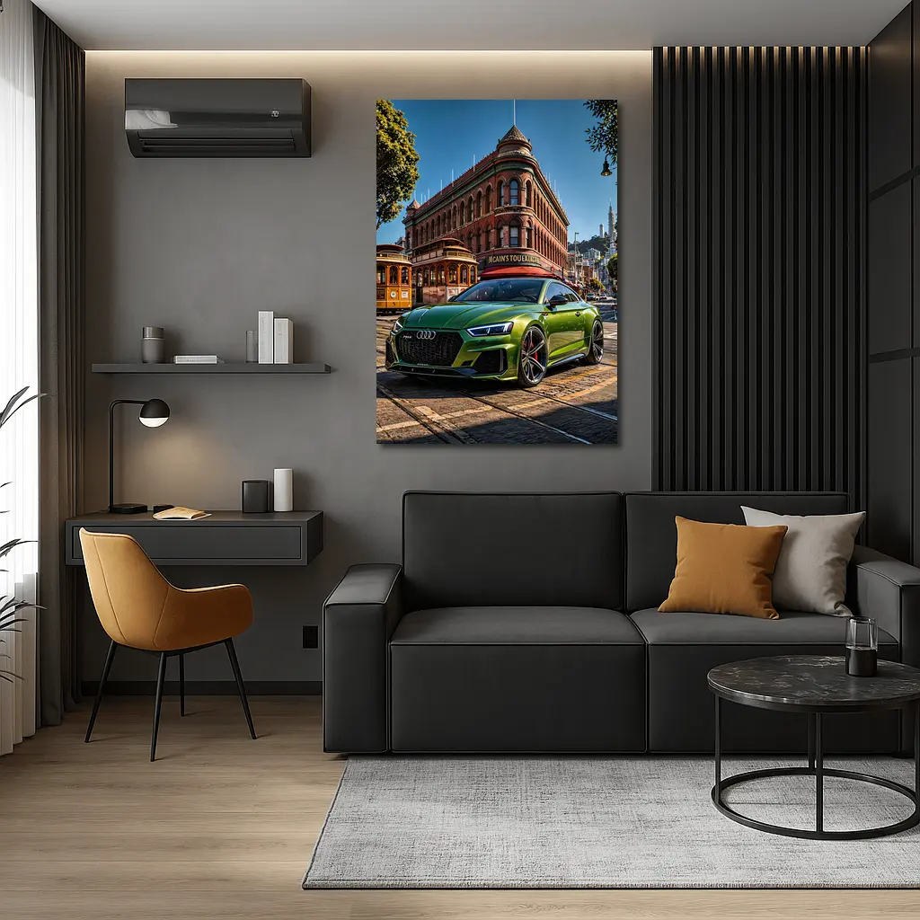 Audi RS5 Green San Francisco Street Scene – Wall Art