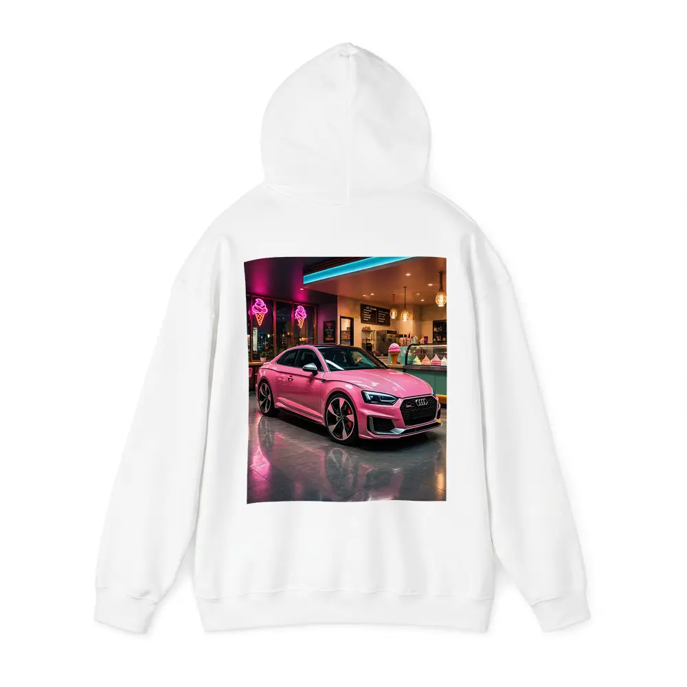 Pink Audi RS5 Inside Neon Ice Cream Shop – Hoodies
