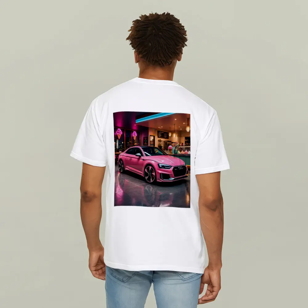 Pink Audi RS5 Inside Neon Ice Cream Shop – T-Shirts
