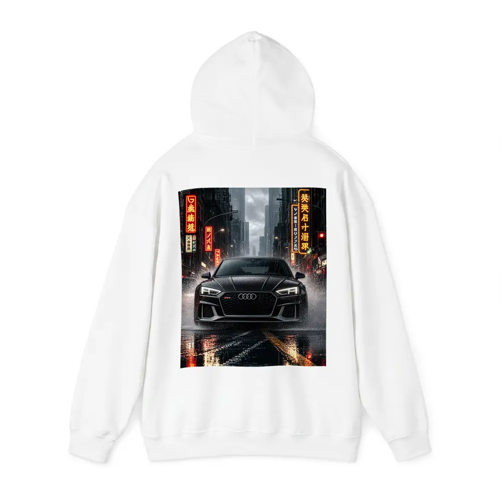 Audi RS5 Black Rainy Neon City Street – Hoodies