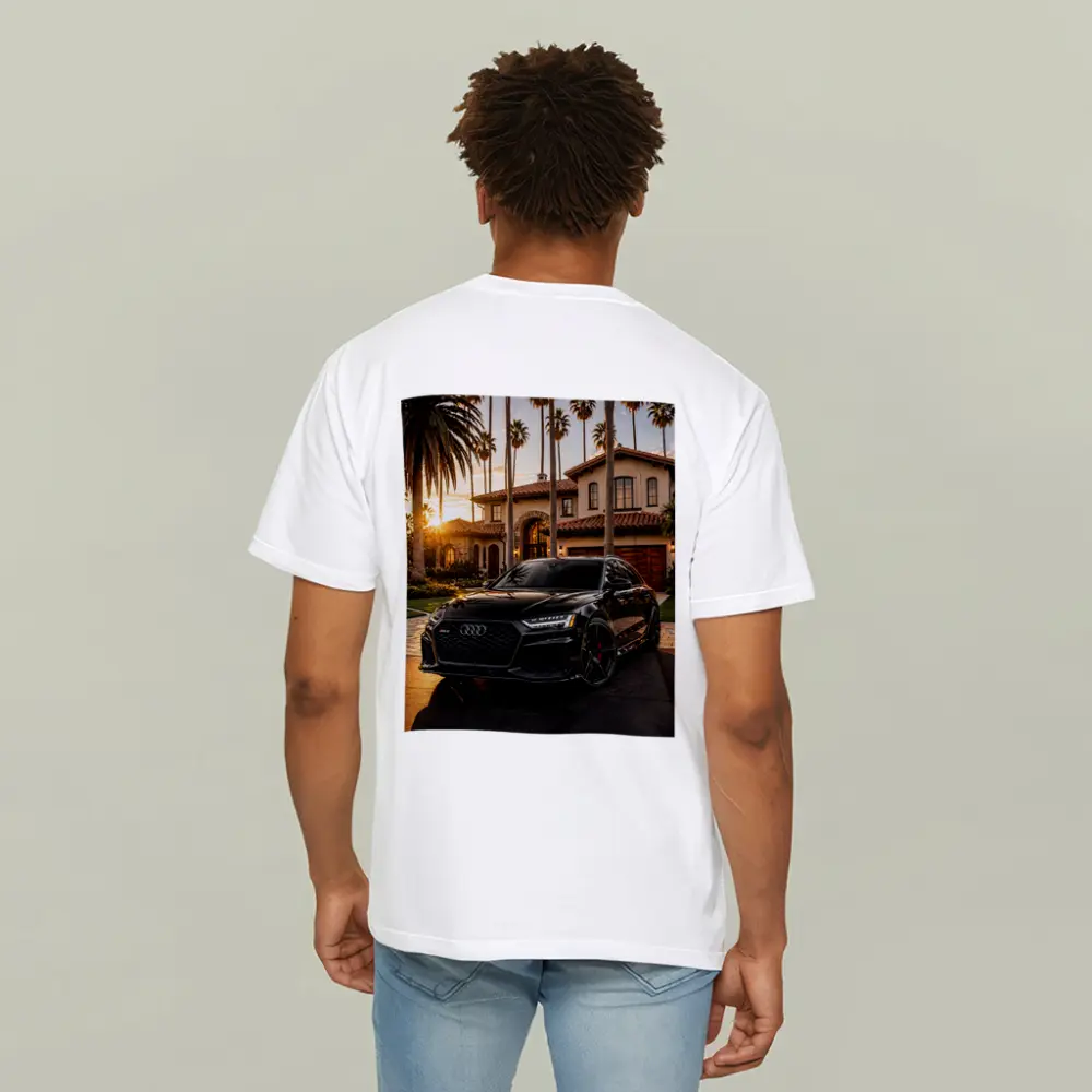 Audi RS6 Black Sunset Mansion Driveway – T-Shirts
