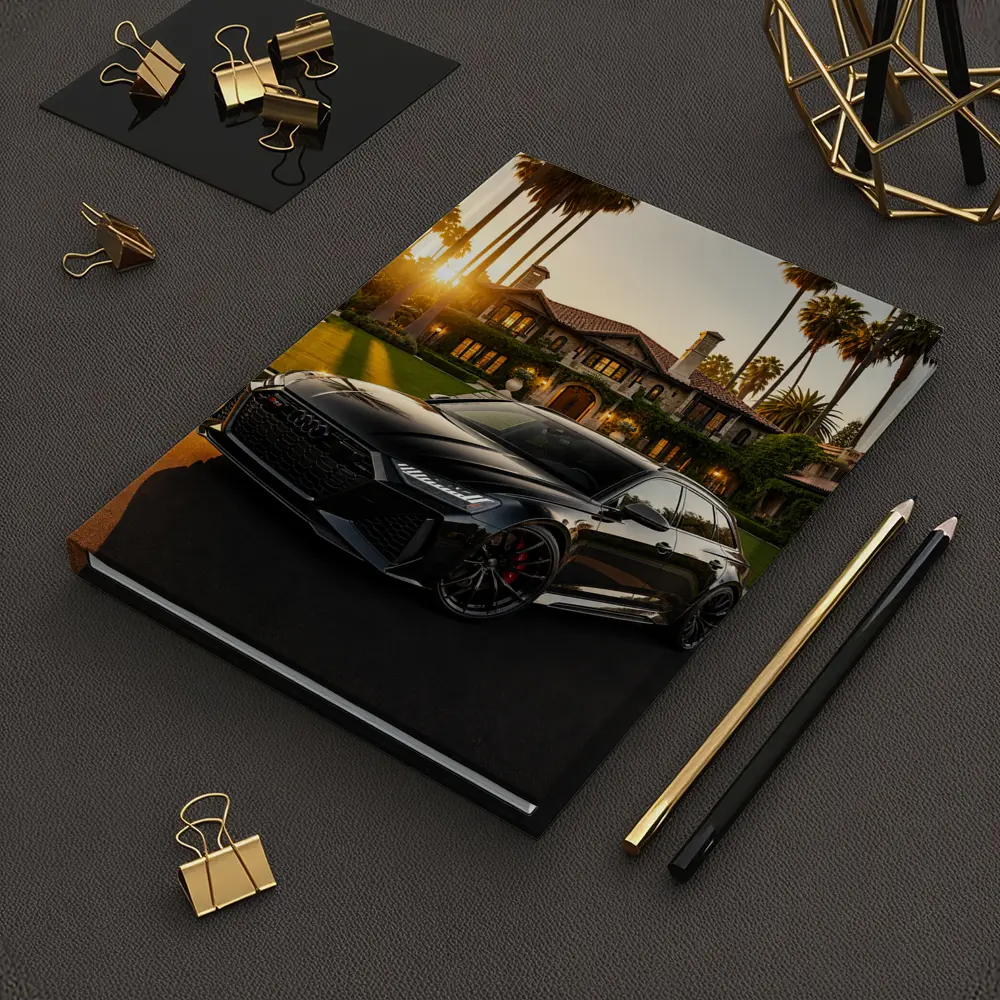 Audi RS6 Black Wagon Mansion Sunset – Notebooks