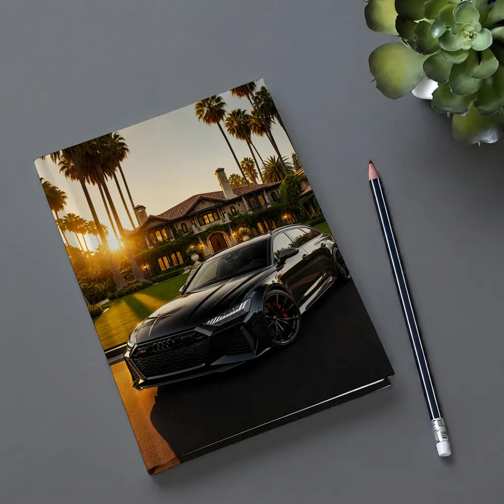 Audi RS6 Black Wagon Mansion Sunset – Notebooks