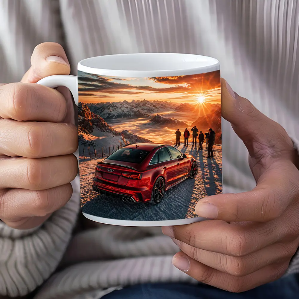 Audi RS6 Red Mountain Sunset Snow – Mugs