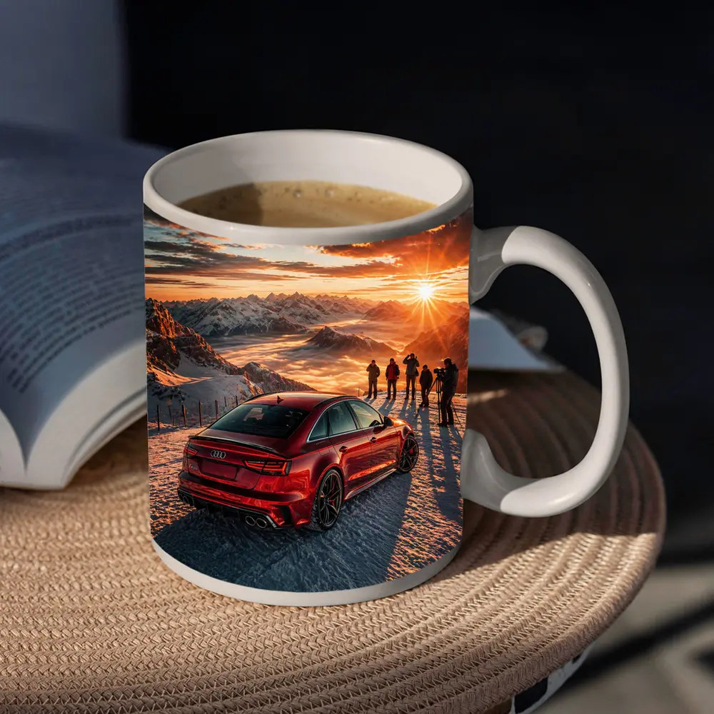 Audi RS6 Red Mountain Sunset Snow – Mugs