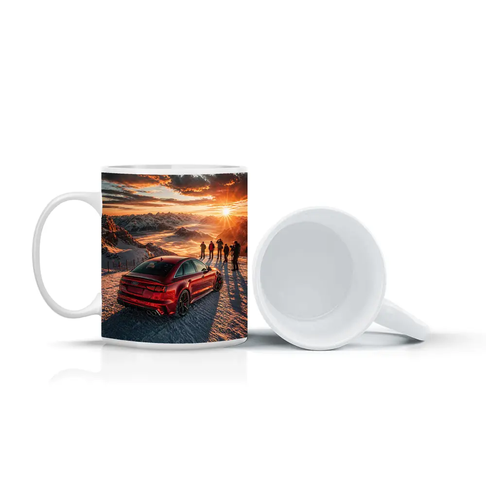 Audi RS6 Red Mountain Sunset Snow – Mugs