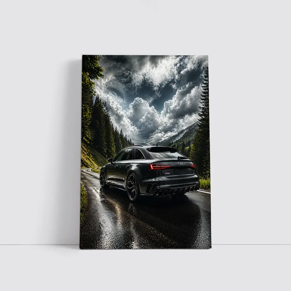 Audi RS6 Wet Mountain Road Dark Skies – Wall Art