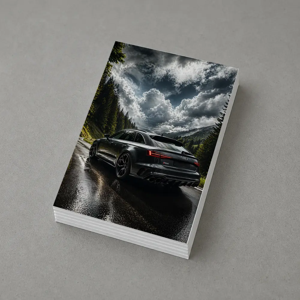 Audi RS6 Wet Mountain Road Dark Skies – Postcards