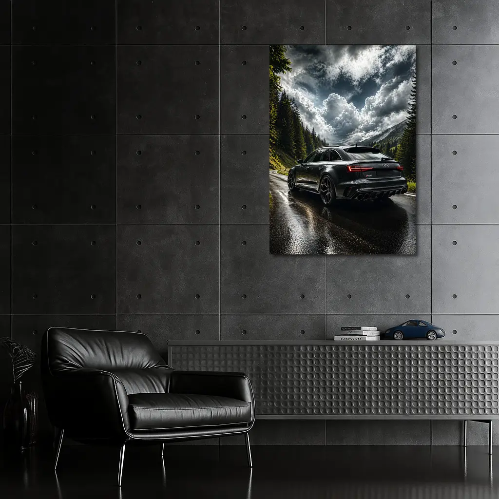 Audi RS6 Wet Mountain Road Dark Skies – Wall Art
