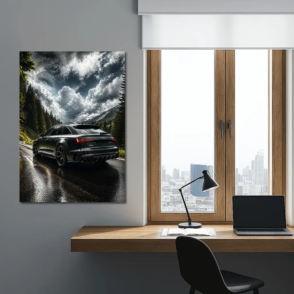 Audi RS6 Wet Mountain Road Dark Skies – Wall Art