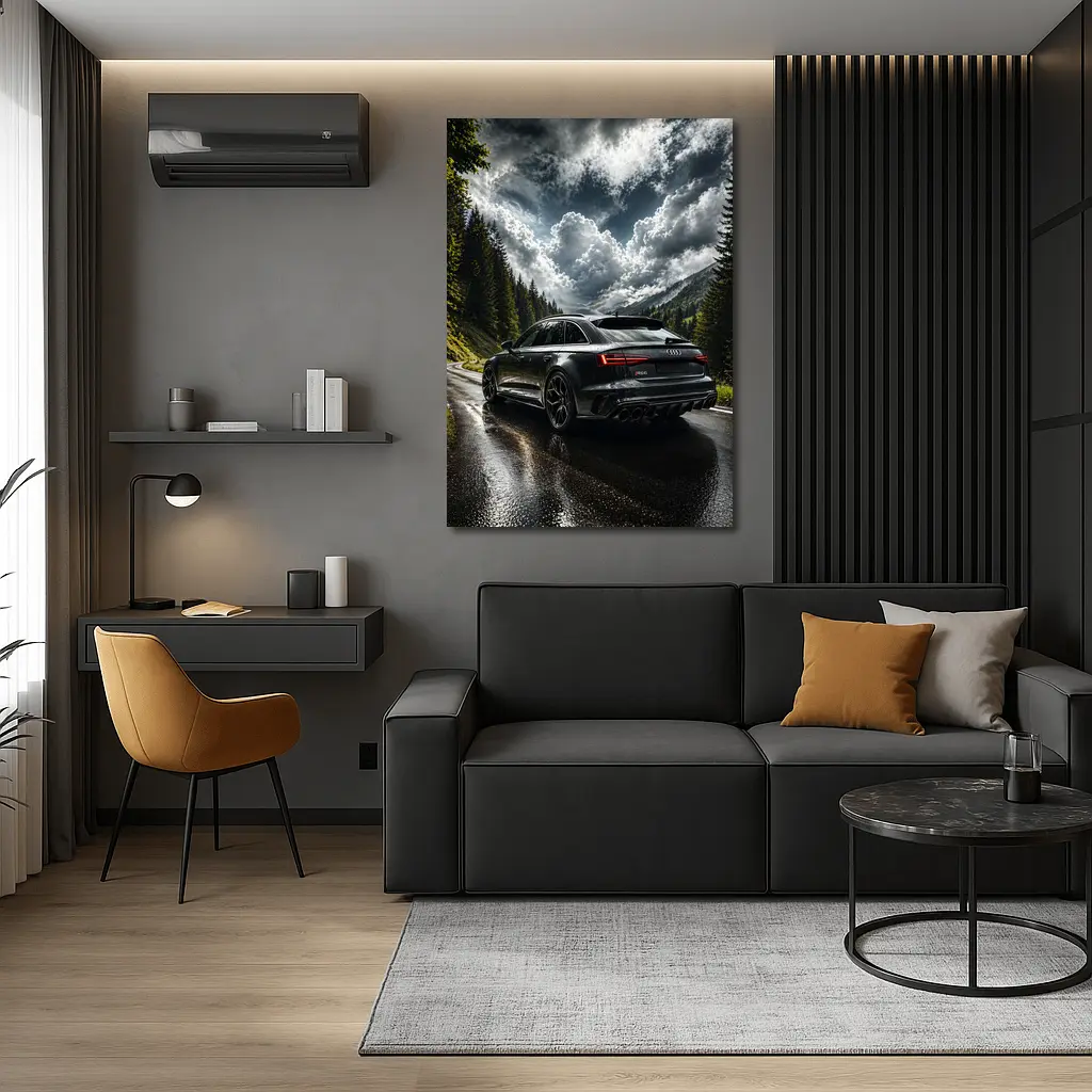 Audi RS6 Wet Mountain Road Dark Skies – Wall Art