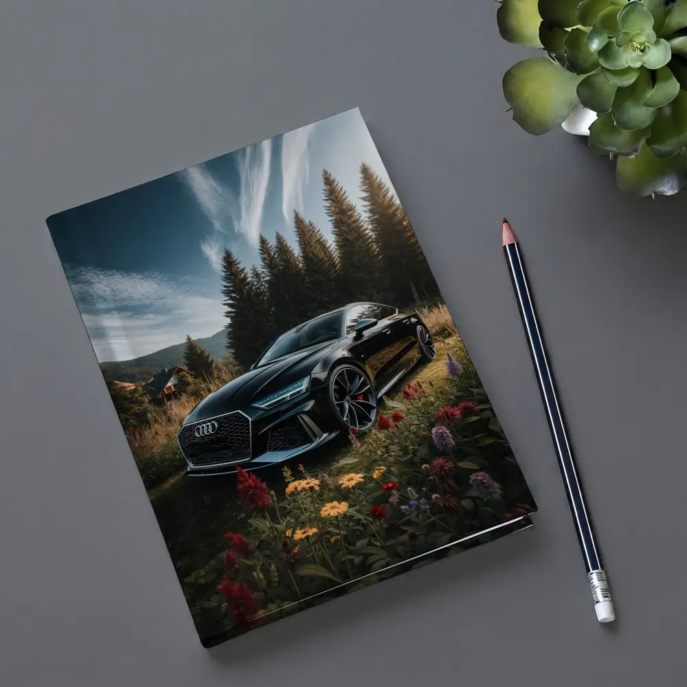 Audi RS7 Black Sedan Forest Meadow Setting – Notebooks