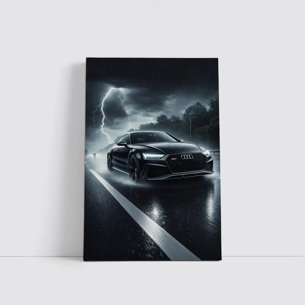 Audi RS7 Racing Through Stormy Night – Wall Art