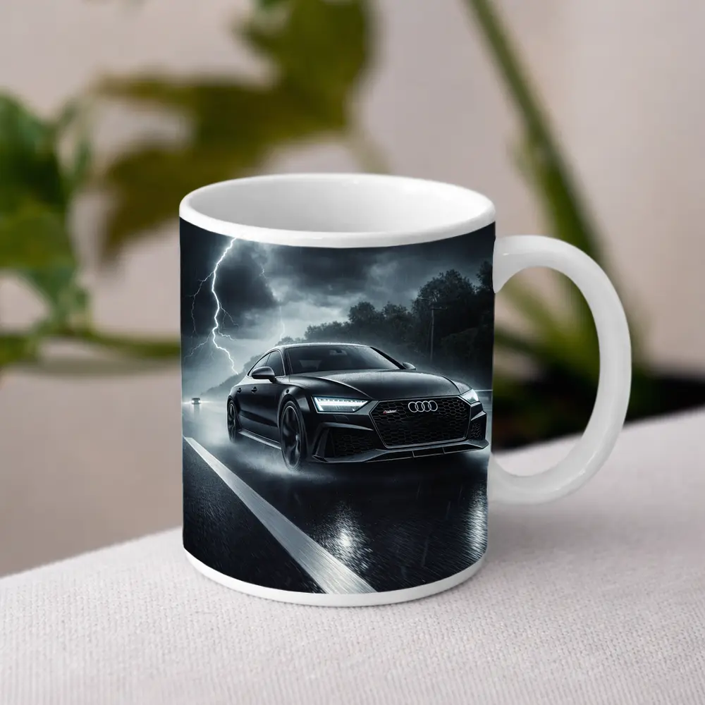 Audi RS7 Racing Through Stormy Night – Mugs