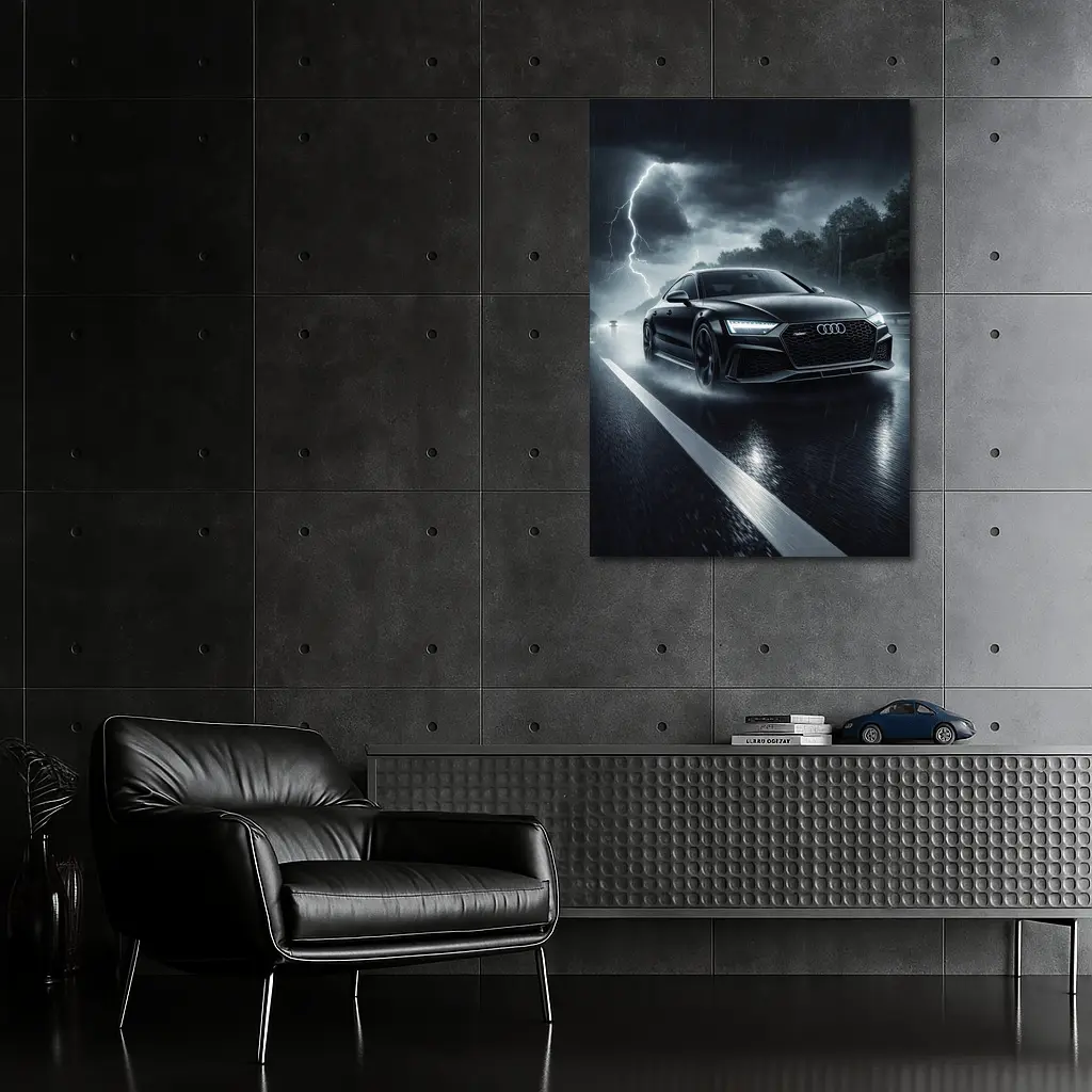 Audi RS7 Racing Through Stormy Night – Wall Art