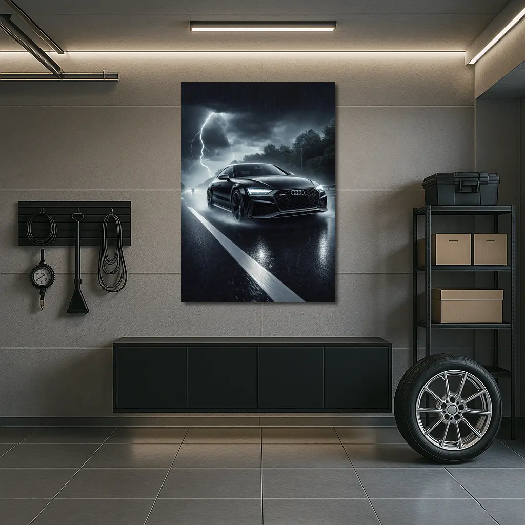 Audi RS7 Racing Through Stormy Night – Wall Art