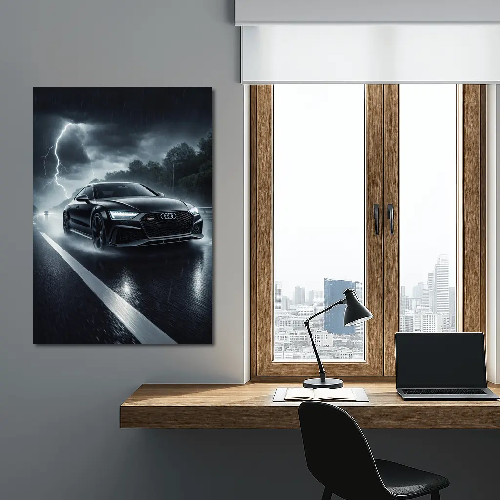 Audi RS7 Racing Through Stormy Night – Wall Art
