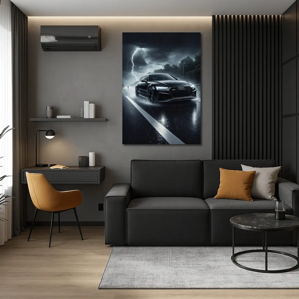 Audi RS7 Racing Through Stormy Night – Wall Art