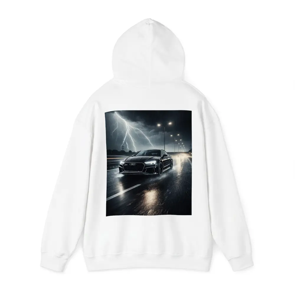 Audi RS7 Black Racing Through Stormy Night – Hoodies