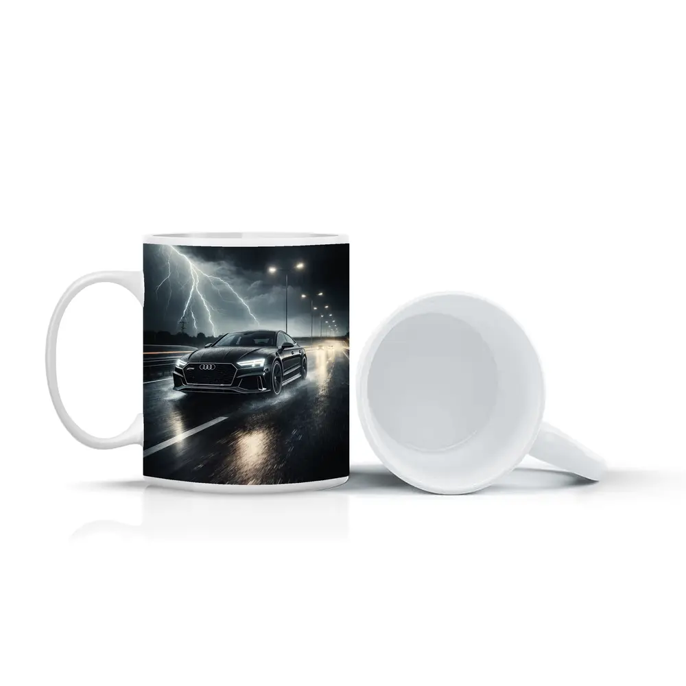 Audi RS7 Black Racing Through Stormy Night – Mugs