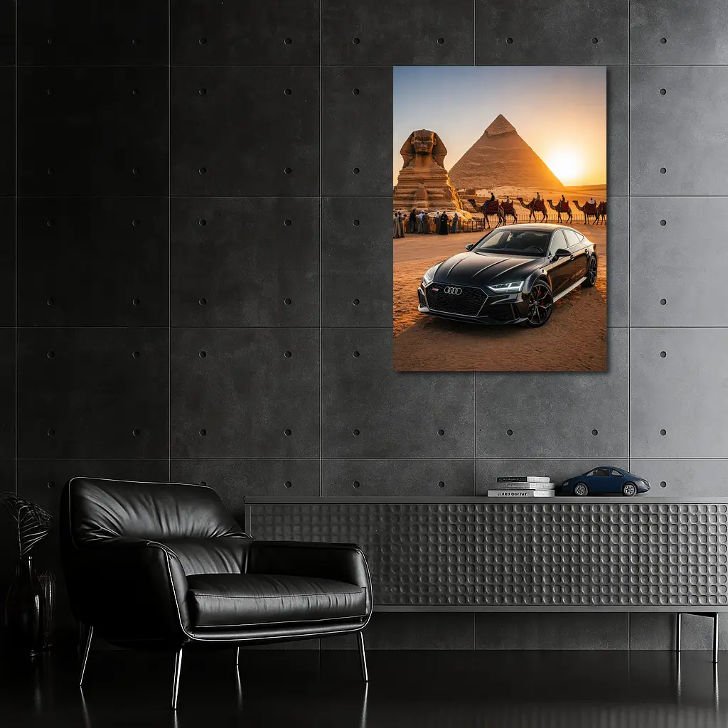 Audi RS7 Giza Pyramids Sphinx Sunset – Wall Art
