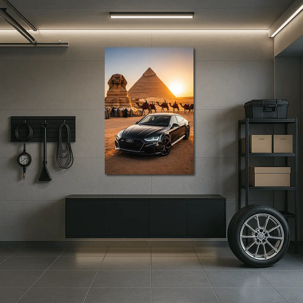 Audi RS7 Giza Pyramids Sphinx Sunset – Wall Art