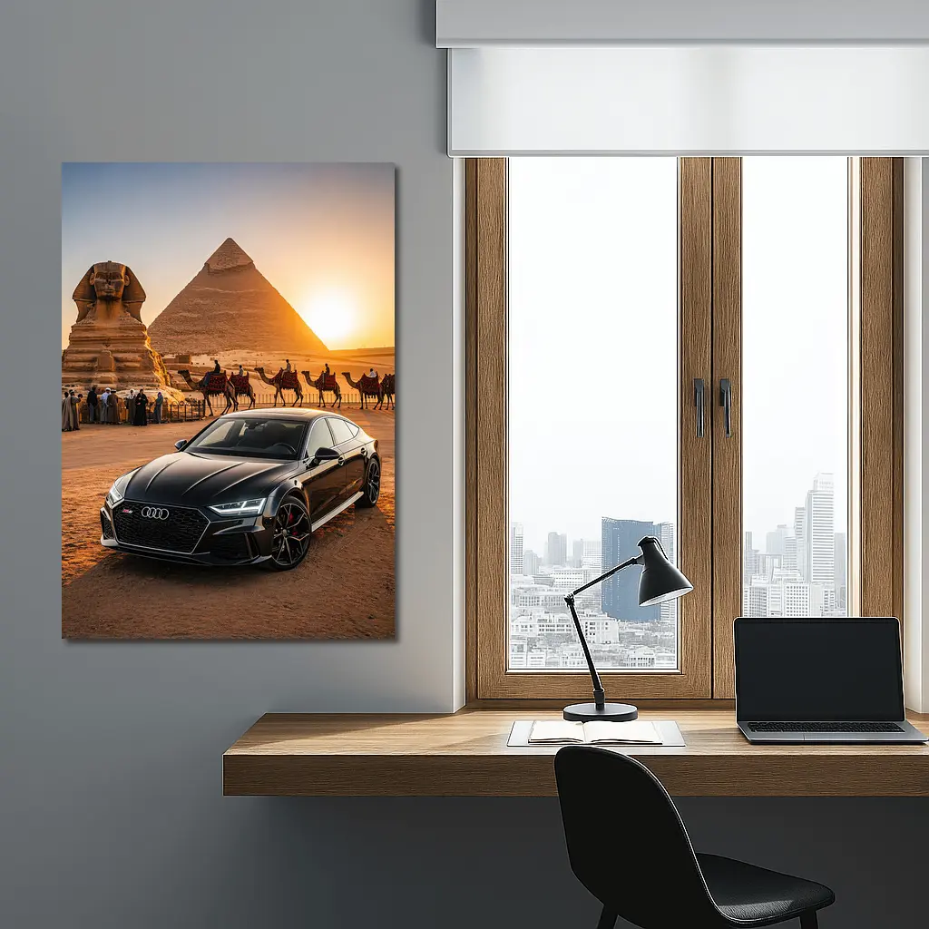 Audi RS7 Giza Pyramids Sphinx Sunset – Wall Art