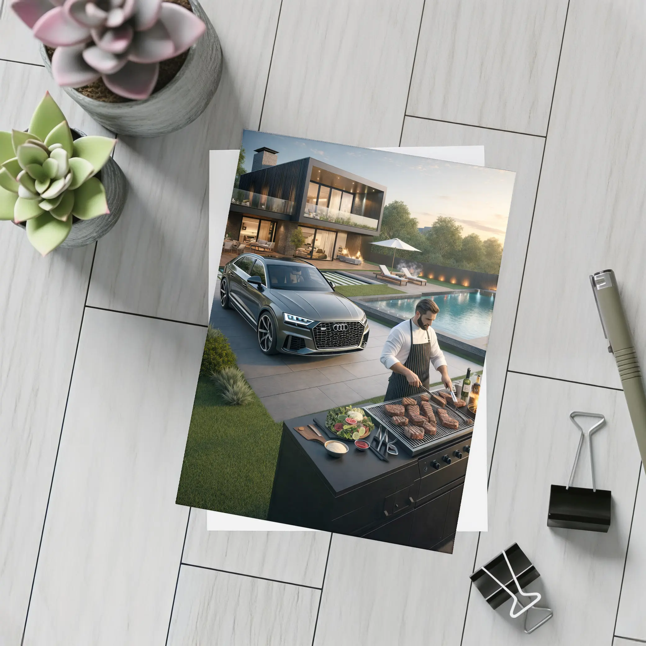 Audi Q8 Luxury Lifestyle Backyard Grilling – Postcards