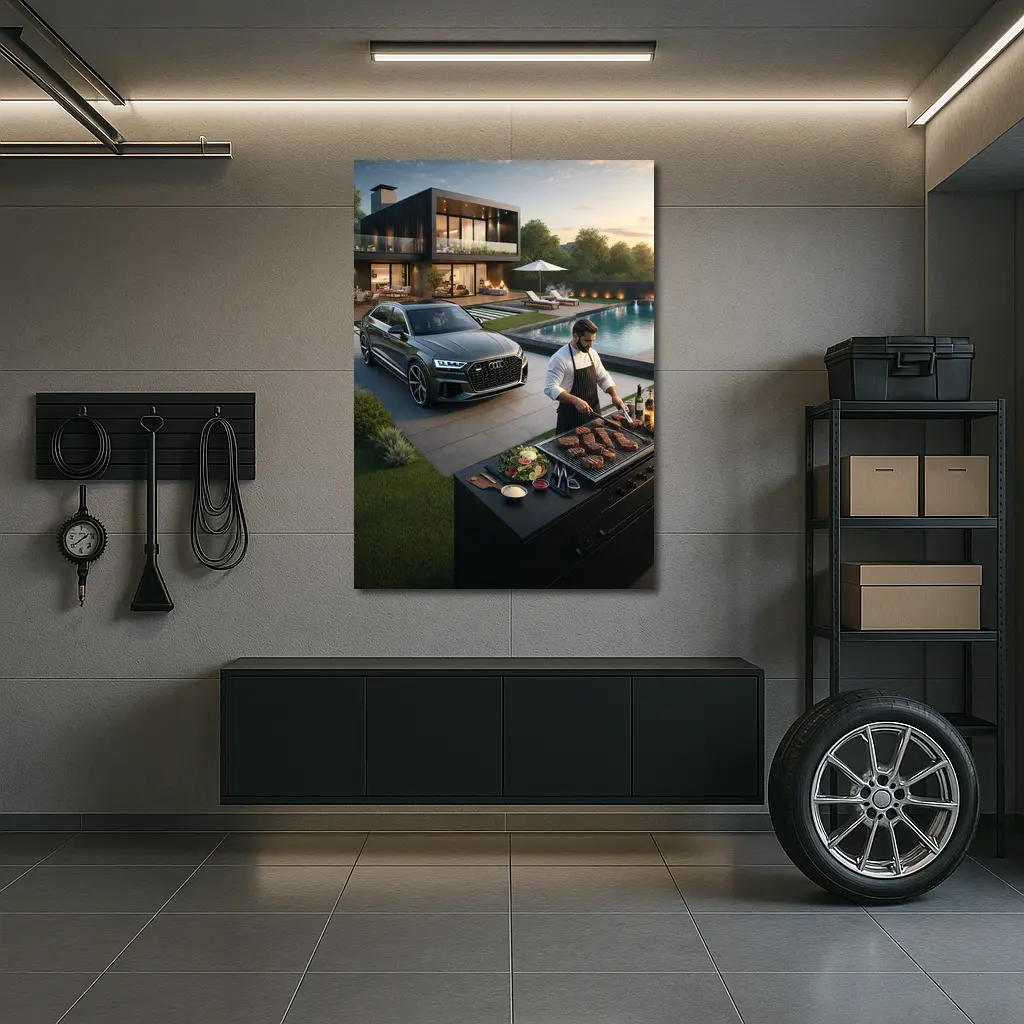 Audi Q8 Luxury Lifestyle Backyard Grilling – Wall Art