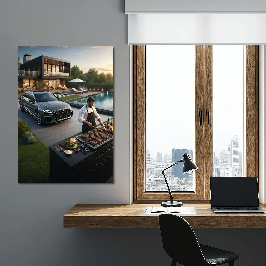 Audi Q8 Luxury Lifestyle Backyard Grilling – Wall Art